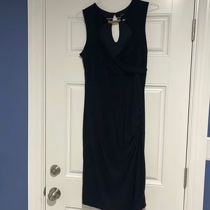 Venus High gold bar collar dress